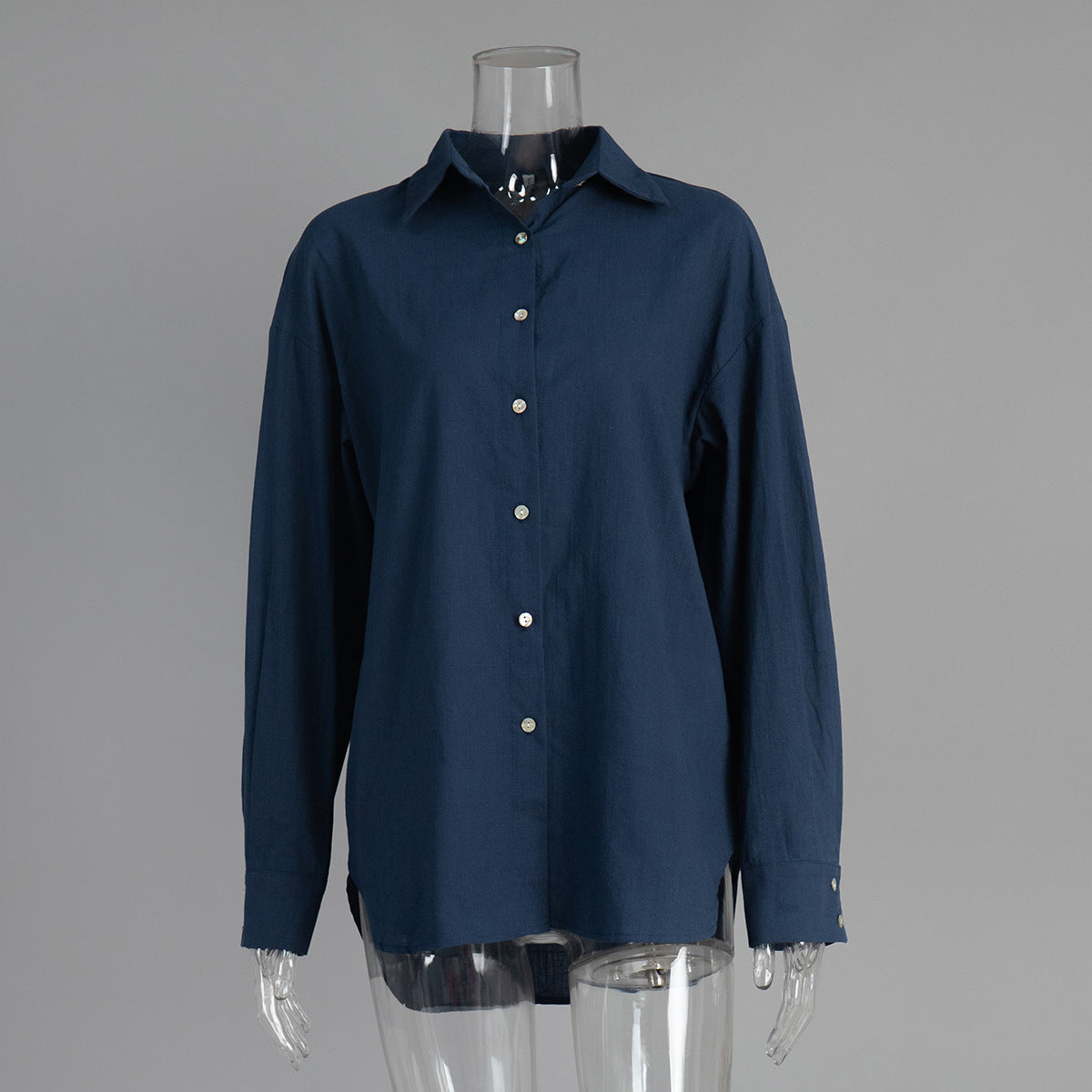 Casual Solid-color Minimalist Loose-fit Shirt