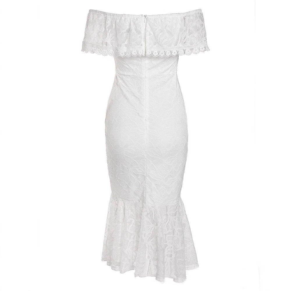 Off-the-shoulder Lace Bodycon Sexy Evening Gown For Banquets