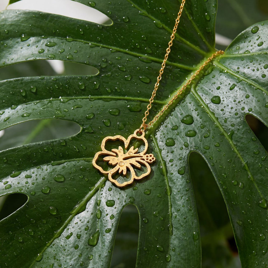 High-End Stainless Steel Plated Flower Pendant Necklace For Women