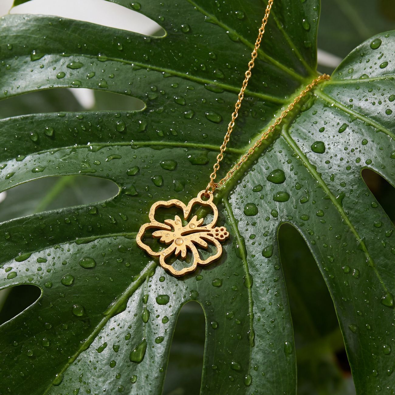 High-End Stainless Steel Plated Flower Pendant Necklace For Women