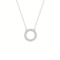 Womens Fully Diamond-studded Round Necklace Jewelry