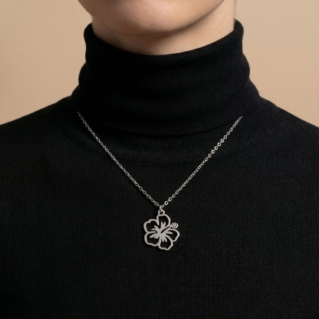 High-End Stainless Steel Plated Flower Pendant Necklace For Women