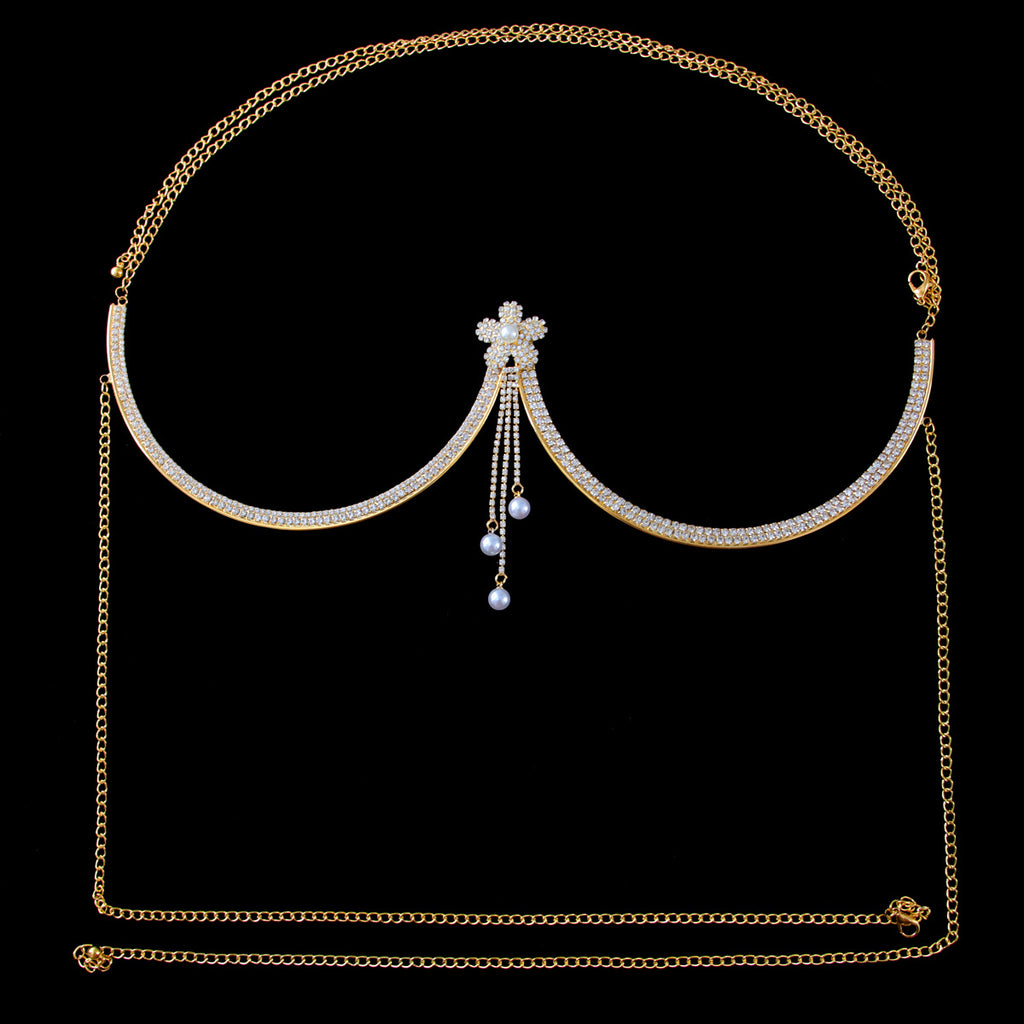 Diamond Tassel Chest Necklace Accessories Body Chains