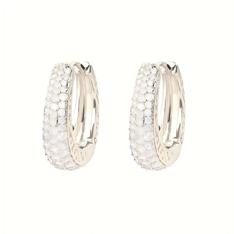 Geometric High-end Fashion Super Sparkling Full Diamond Earrings