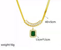 Emerald-cut Cubic Zirconia Pendant Necklace