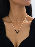 Stylish, Personalized Titanium Steel V-Shaped Necklace With A Sophisticated Look