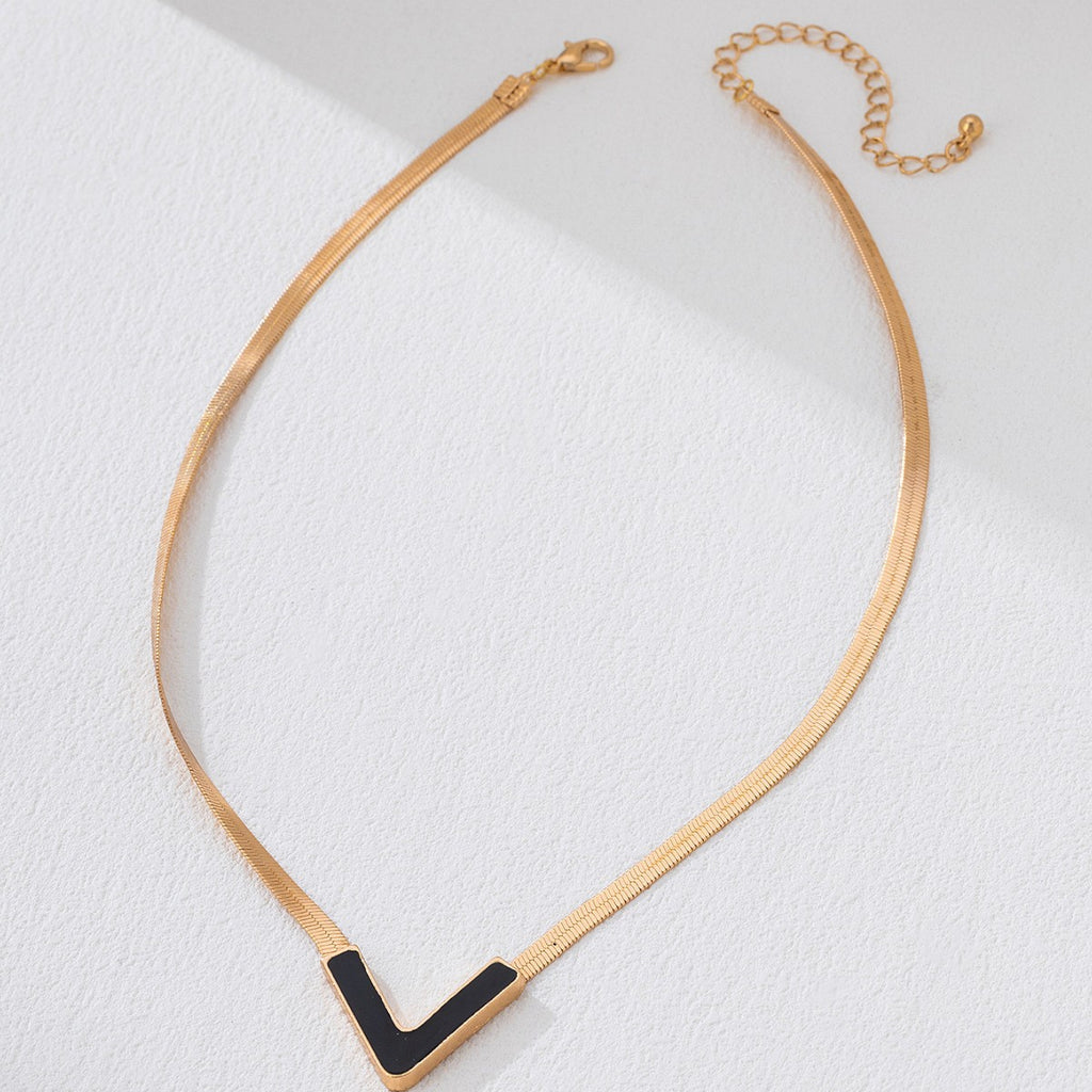 Stylish, Personalized Titanium Steel V-Shaped Necklace With A Sophisticated Look