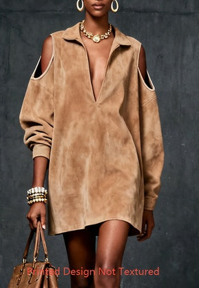 American Spicy Girl Off-shoulder Lapel Dress