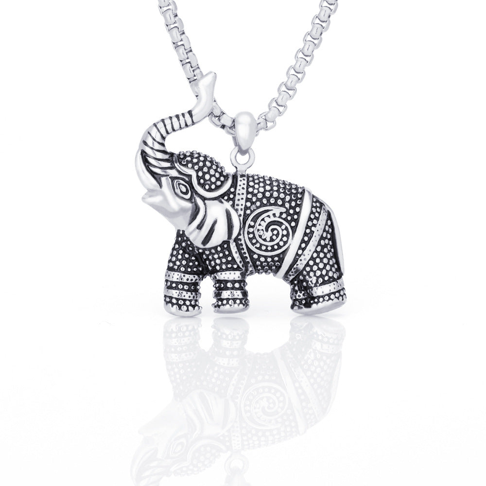 Stainless Steel Elephant Pendant Necklace Accessories