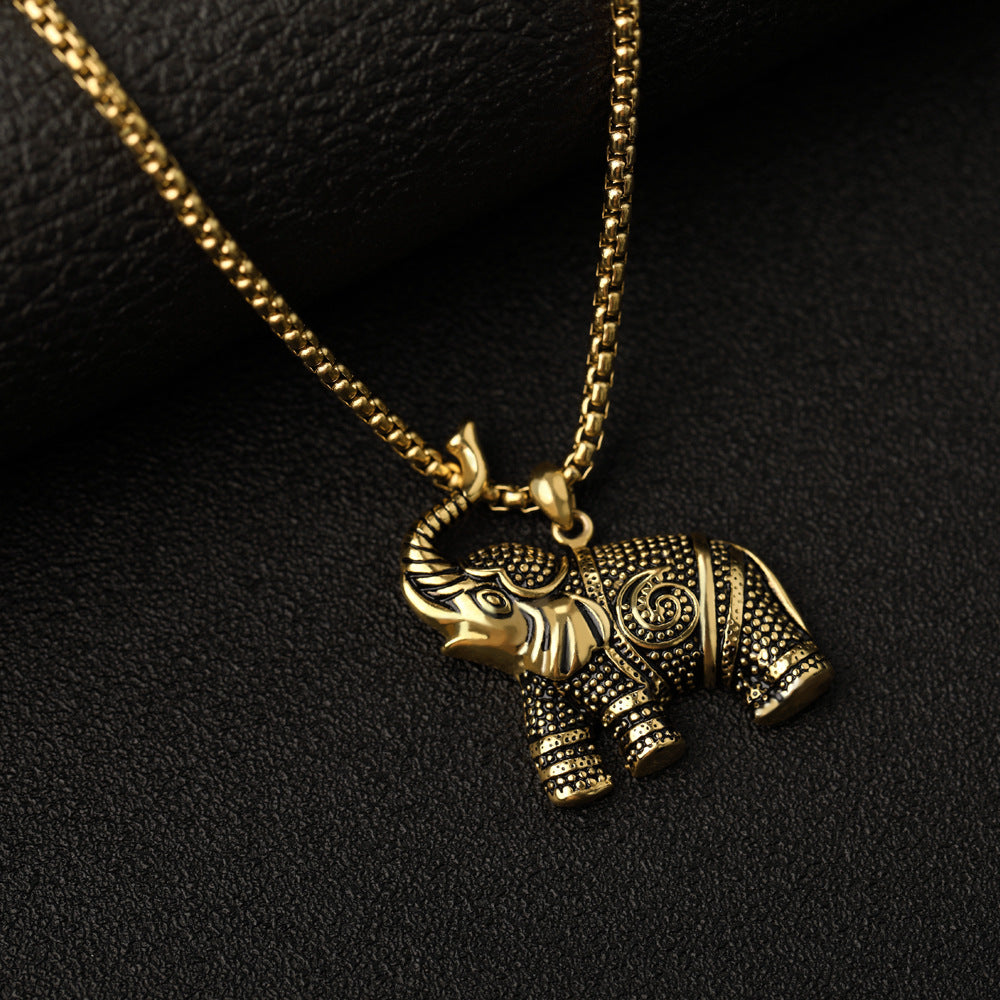 Stainless Steel Elephant Pendant Necklace Accessories