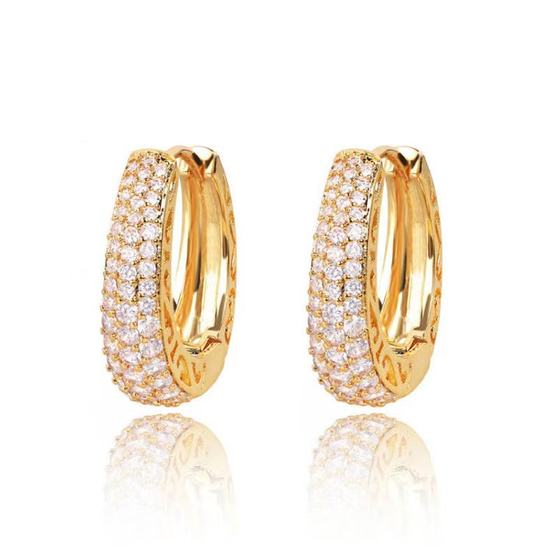 Geometric High-end Fashion Super Sparkling Full Diamond Earrings
