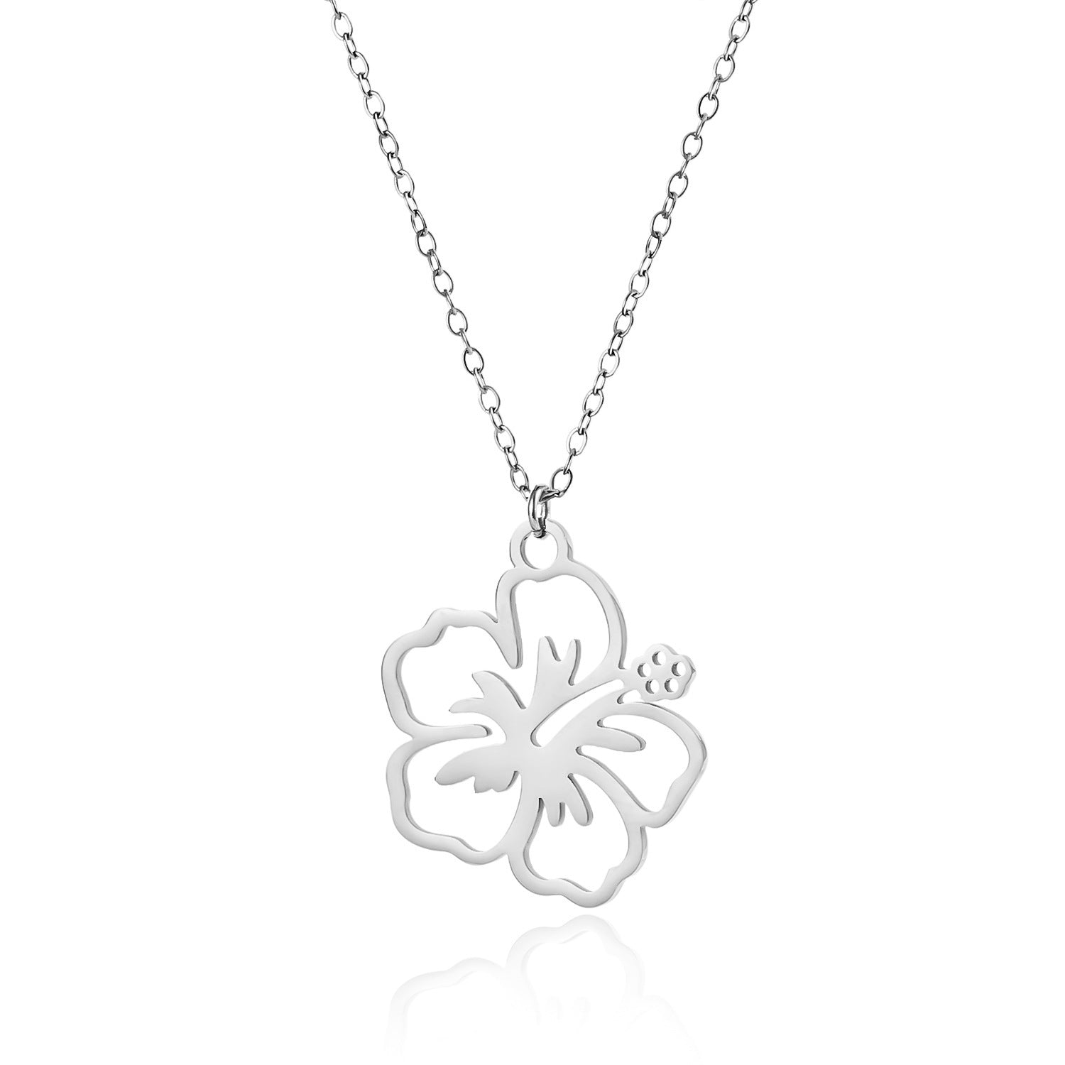 High-End Stainless Steel Plated Flower Pendant Necklace For Women