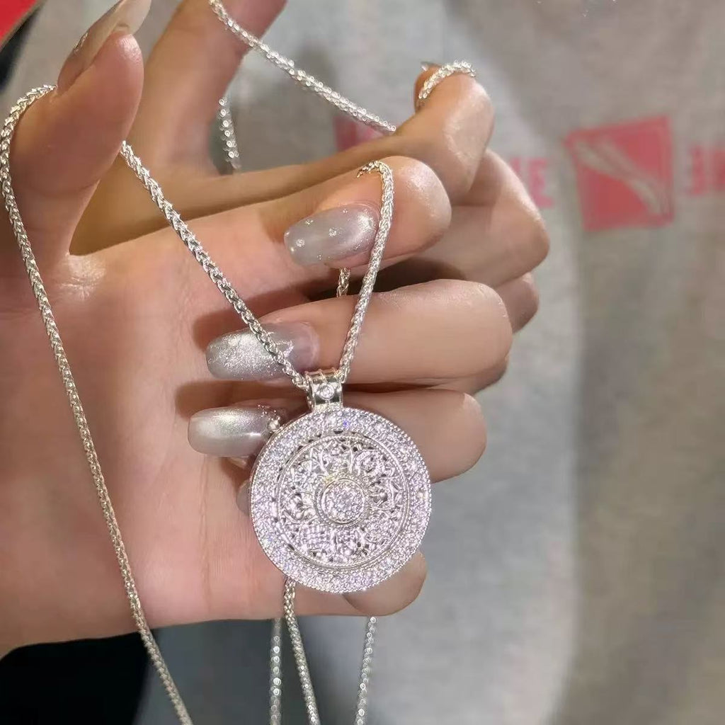 Eight Treasures Compass Rotating Necklace