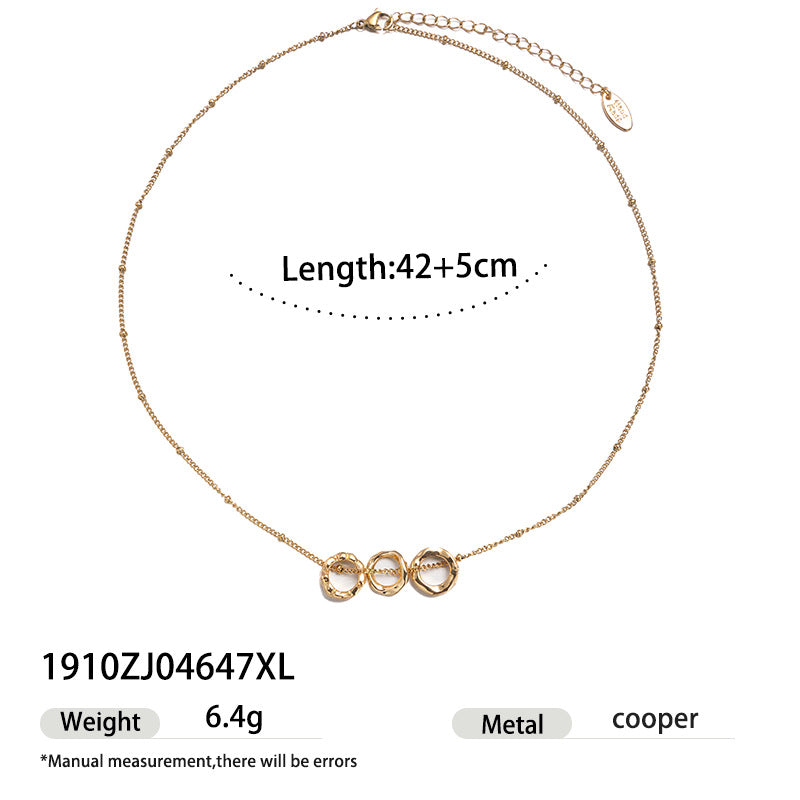 Gold Micro Inlaid Sand Gold Antique Gold Pendant Necklace