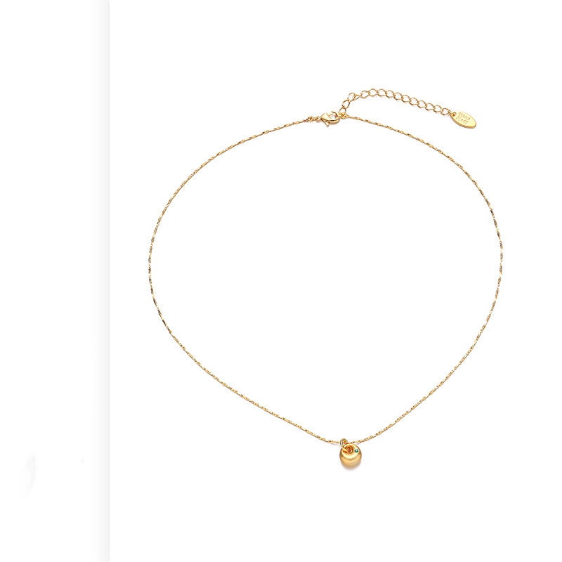 Gold Micro Inlaid Sand Gold Antique Gold Pendant Necklace