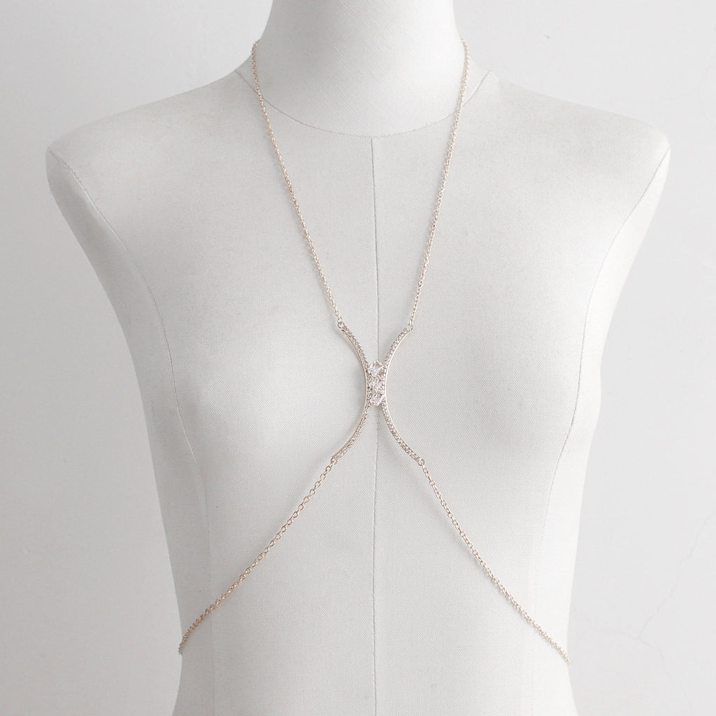 Diamond Tassel Chest Necklace Accessories Body Chains