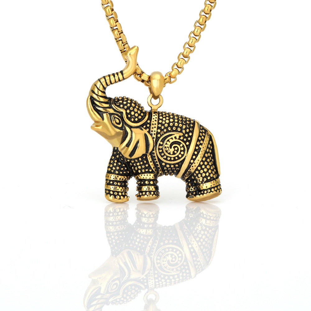 Stainless Steel Elephant Pendant Necklace Accessories